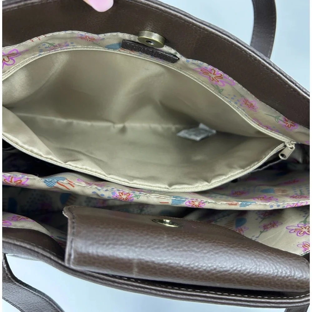 Buxton Extra Large Brown Leather Tote Laptop Boss Lady Bag‎ NWOT